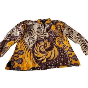 Batik Anggraeni Cotton Artisan Men XXL Longsleeve Button Down Shirt Vacation